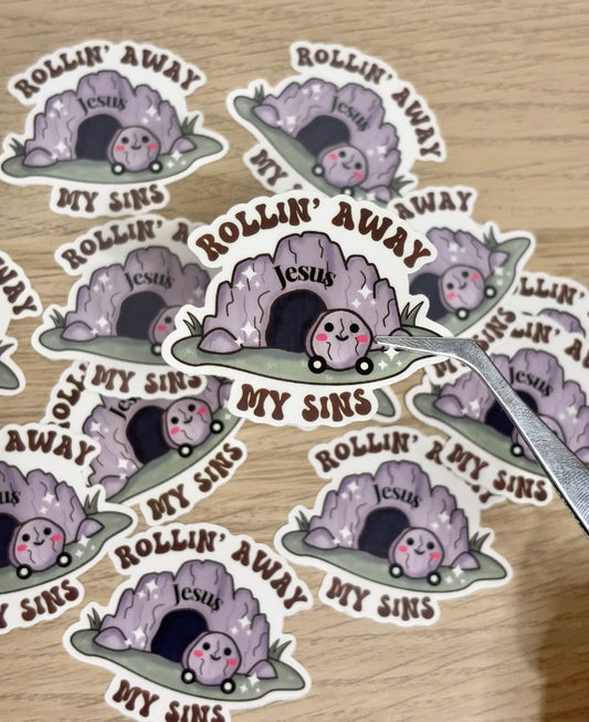 Rolling Away My Sins Sticker