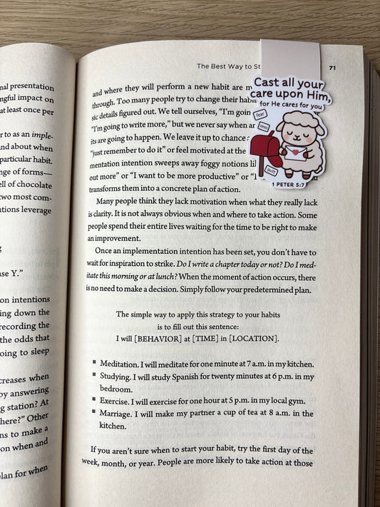 *Oopsie Version* Cast all your care upon Him magnetic bookmark